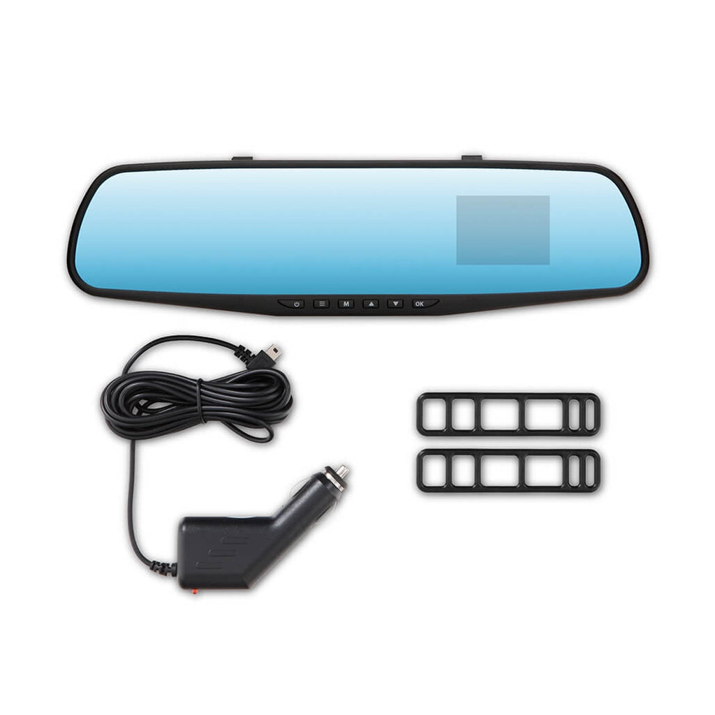 YADA 720P Mirror Roadcam, Add-on Rear View Mirror & HD Dash Cam 2-in-1, 2.4" LCD Monitor