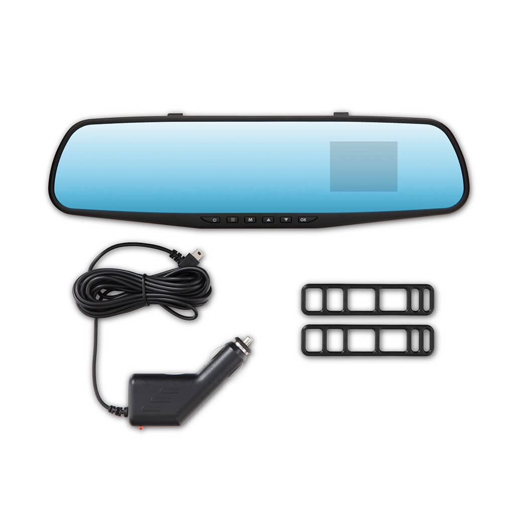YADA 720P Mirror Roadcam, Add-on Rear View Mirror & HD Dash Cam 2-in-1, 2.4" LCD Monitor