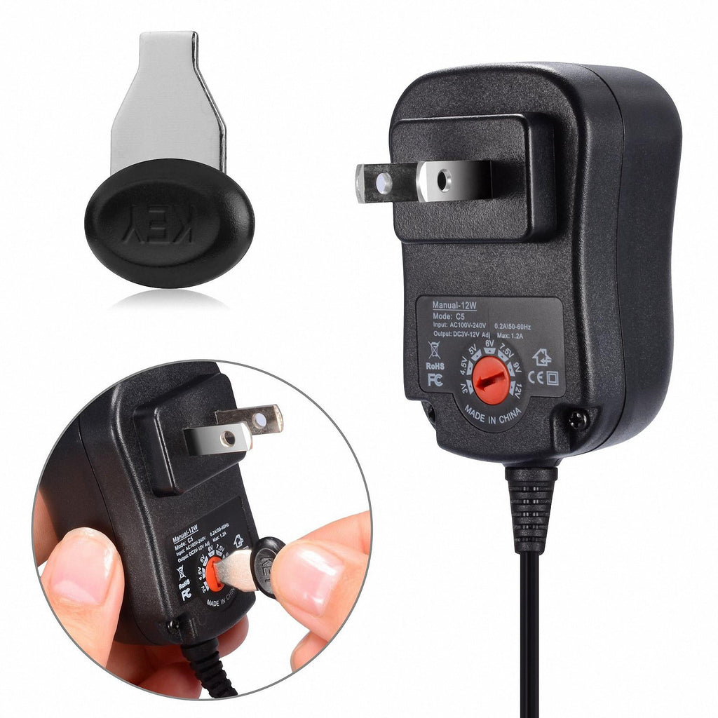 Dteck 12W Universal Charger AC/DC Adapter Switching Power Supply with 6 Selectable Adapter Plugs (can't work with Laptop)