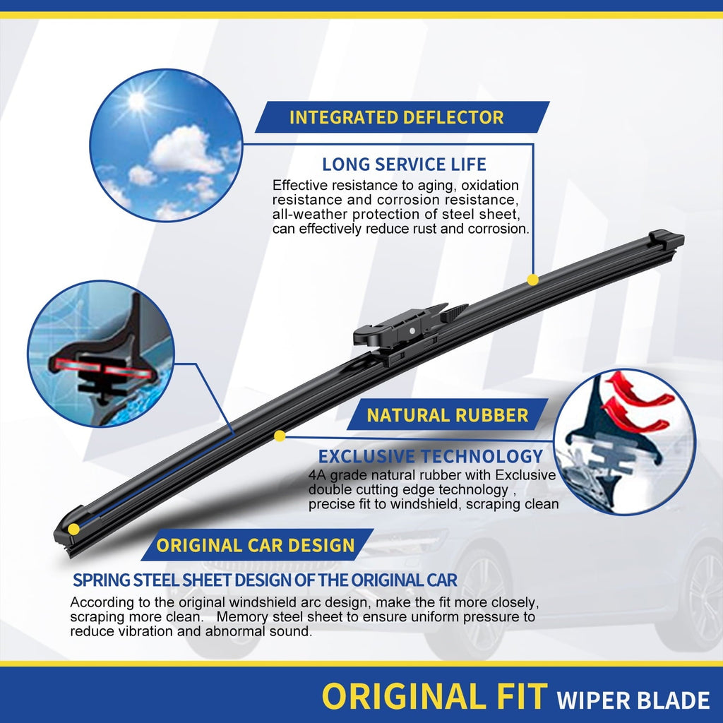 ANRDDO 2 Wipers Factory 23"+26" for 2008-2020 Toyota Sequoia 2007-2020 Toyota Tundra Original Equipment Replacement Front Windshield Wiper Blade