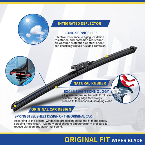 ANRDDO 2 Wipers Factory 23"+26" for 2008-2020 Toyota Sequoia 2007-2020 Toyota Tundra Original Equipment Replacement Front Windshield Wiper Blade