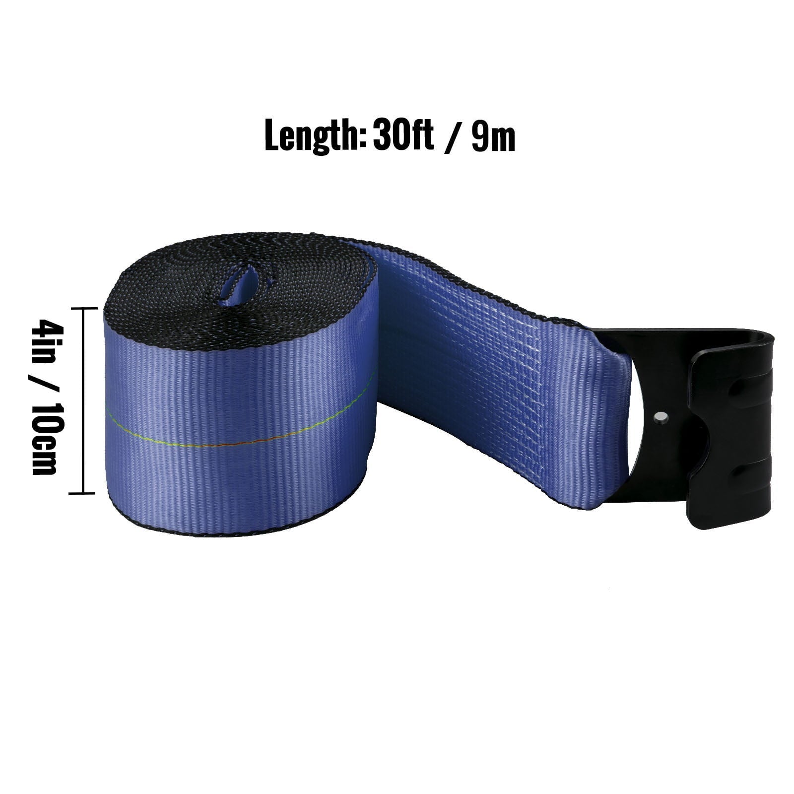 BENTISM Truck Straps Winch Straps 4"x30' with Flat Hook for Towing Blue 10 Pack