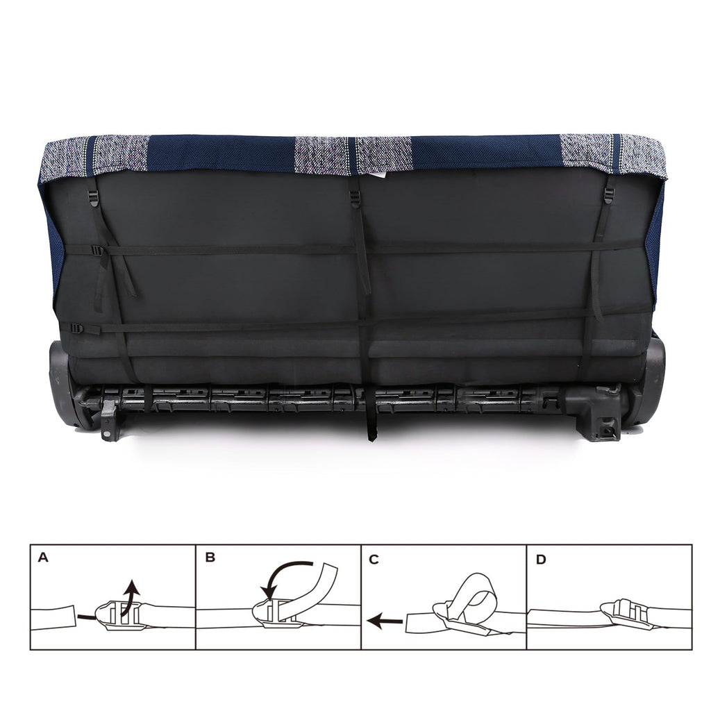 Leader Accessories Saddle Blanket Blue Full Size Pickup Trucks Bench Seat Cover Universal Work with Bench Seats，Blue