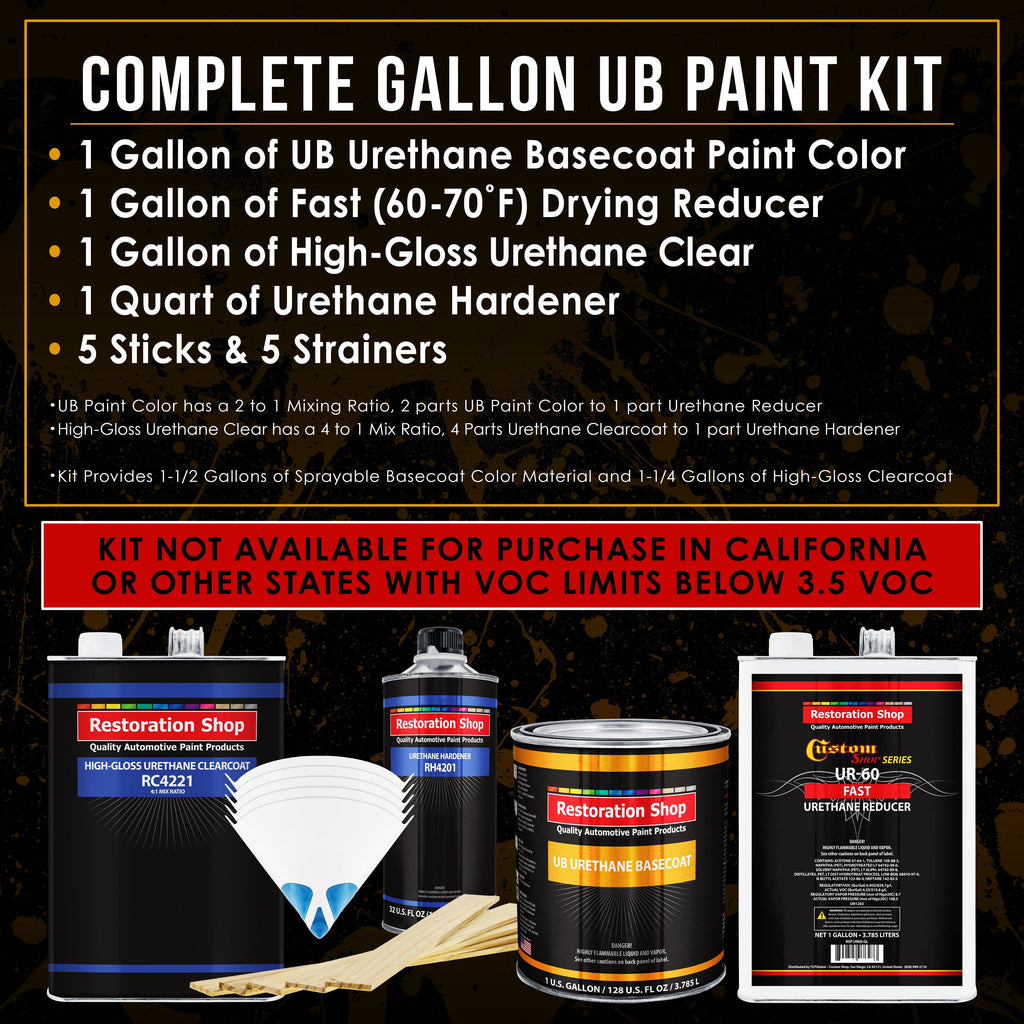 Quarter Mile Red Gallon URETHANE BASECOAT CLEARCOAT Car Auto Paint FAST Kit