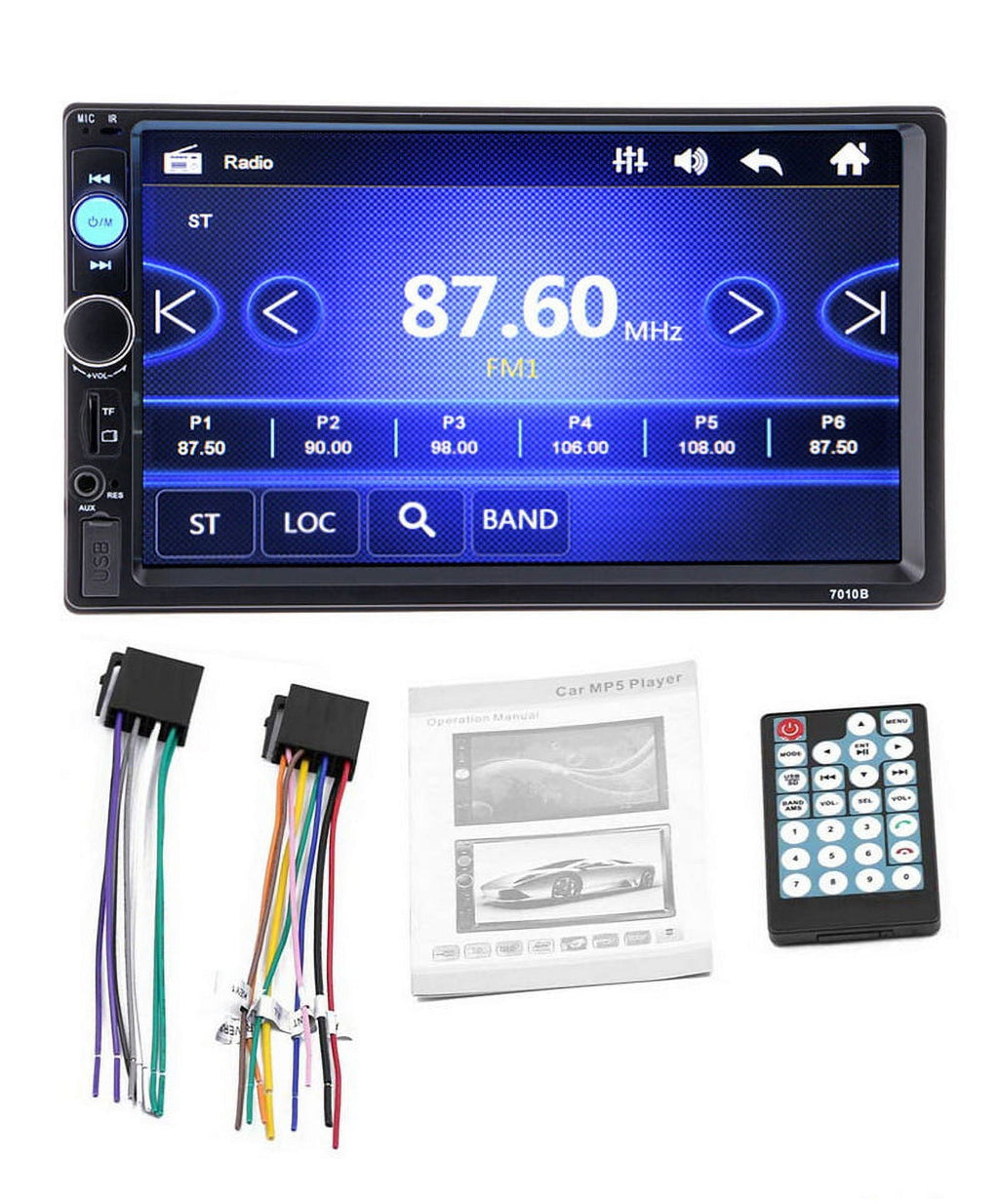 Polarlander Car Radio Stereo double DIN 7" Audio Receiver Touch Screen Bluetooth FM, MP5 Player USB/SD/AUX Hands Free Calling