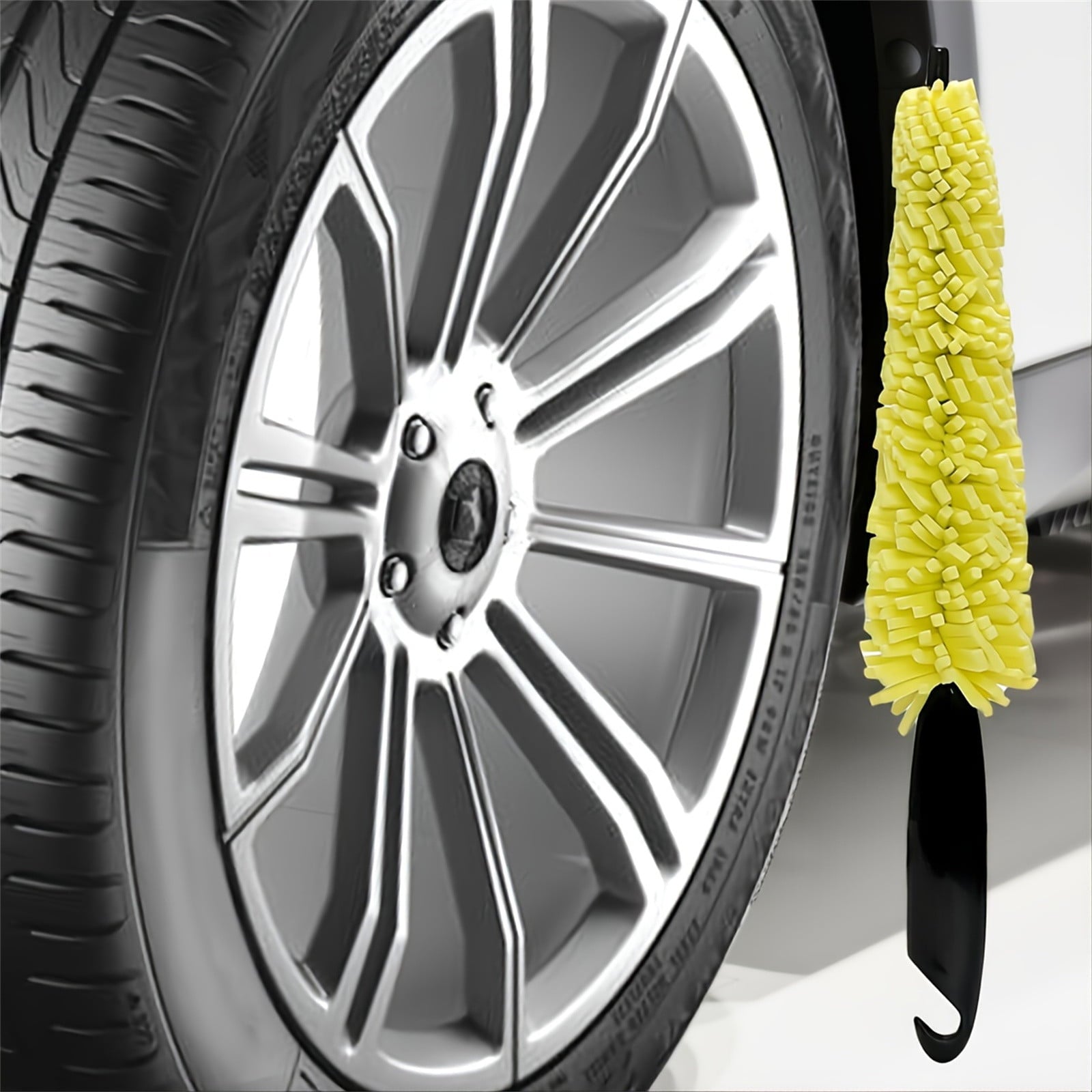 Clearance UEGEQU Wheel Cleaner Brush Car Detailing Kit Universal Cleaning Accessory for Tire, Wheel, Rim Yellow