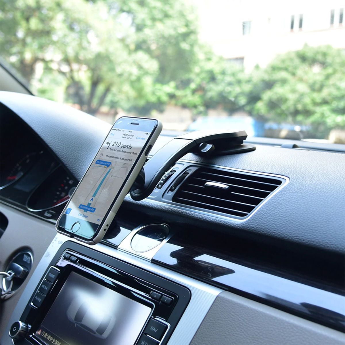 DGN Adjustable Strong Magnetic Car Phone Mount for Dashboard & Windshield, Adjustable Arm, Adjustable Head, Handsfree Phone Stand, Compatible with iPhone, Samsung & All Phones