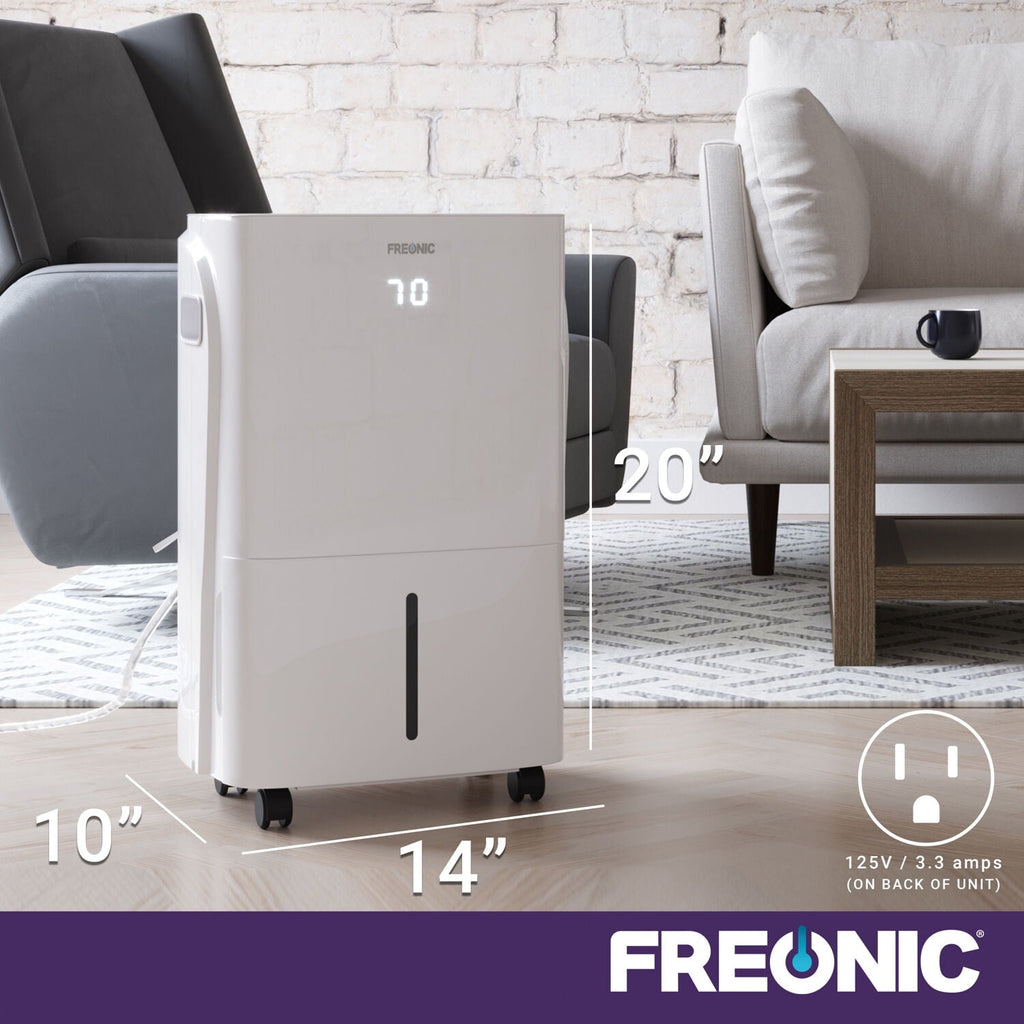 Freonic Energy Star 35-Pint 3,000 Sq.Ft. Portable Dehumidifier in White