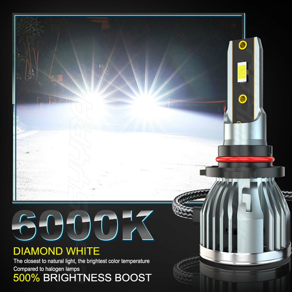 For Nissan Armada 2011-2015 9005 HB3 9006 HB4 LED Headlight Bulbs High Low Beam, 200W 6000LM 6000K Bright White, 6 Pack