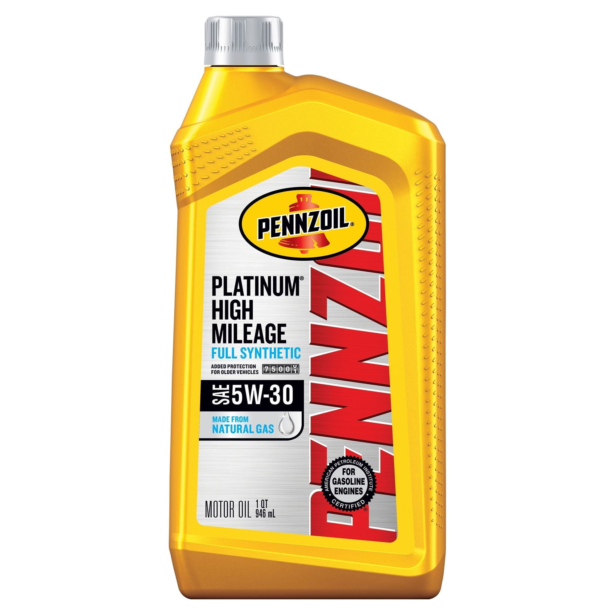 Pennzoil Platinum High Mileage Full Synthetic 5W-30 Motor Oil, 1 Quart