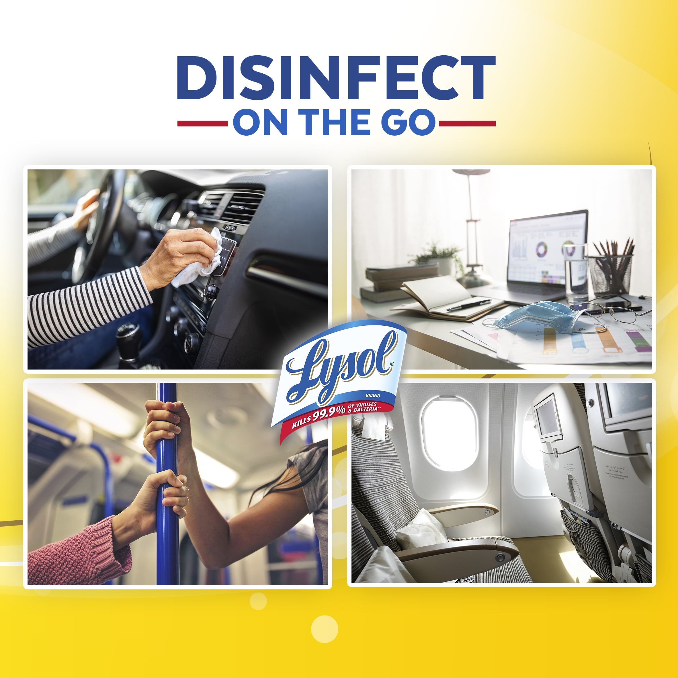 Lysol Disinfecting Wipes, Lemon & Lime Blossom To-Go Flatpack 15 ct.
