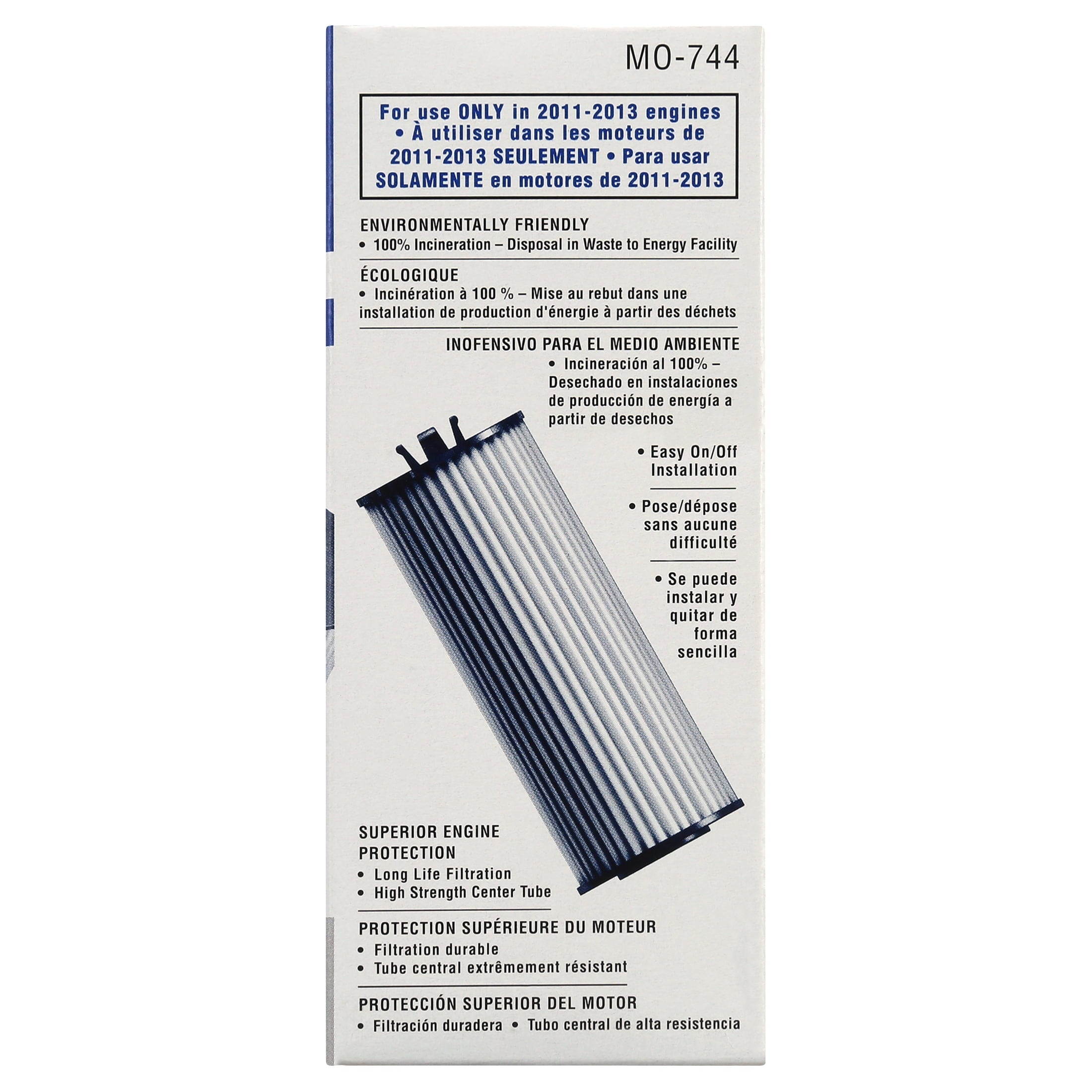 Chrysler Mopar Oil MO-744 Oil Filter Fits select: 2012-2013 JEEP WRANGLER, 2011-2013 DODGE GRAND CARAVAN