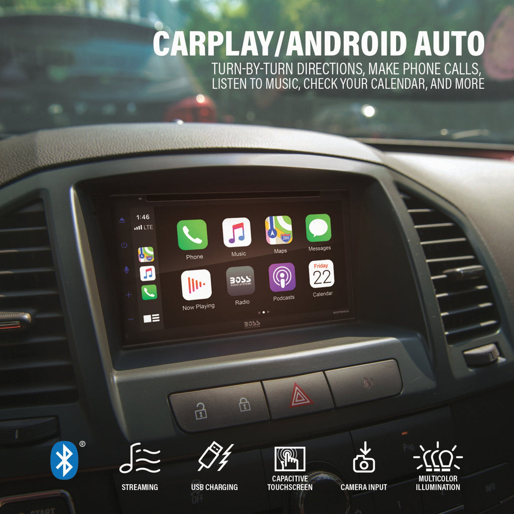 BOSS Audio Systems BVCP9690A 2 Din Apple CarPlay Android Auto Car Stereo System