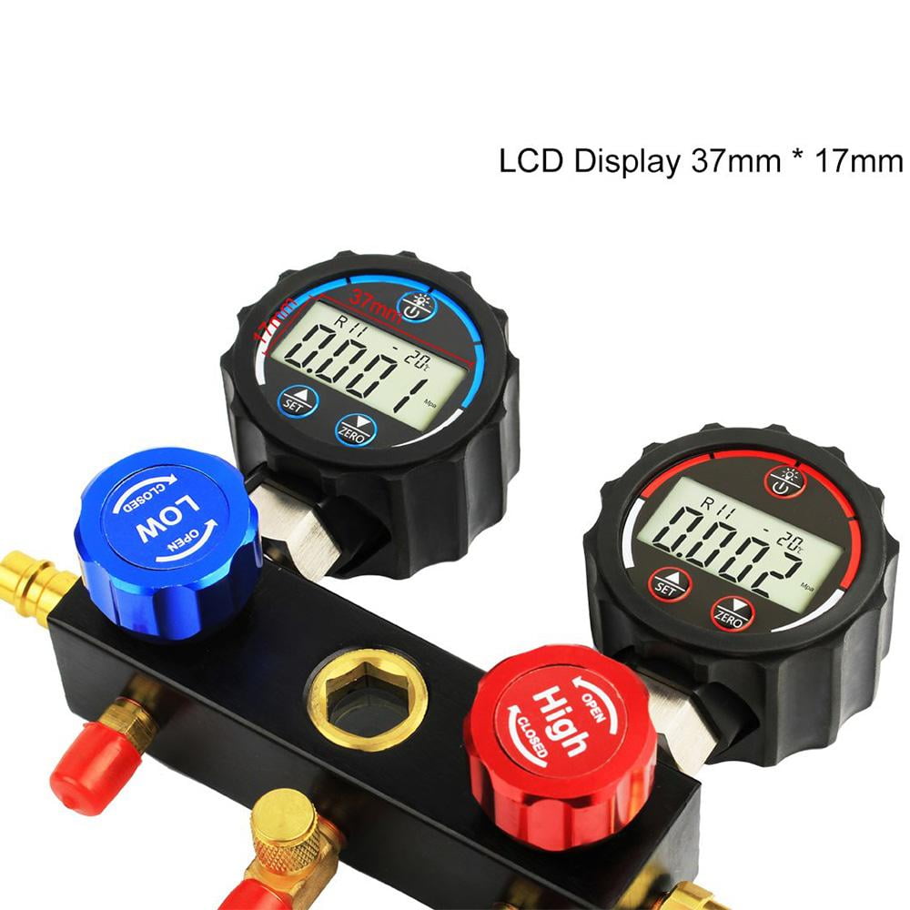 Elitech DMG-1 Digital AC Manifold Gauge Set with R410a Adapter