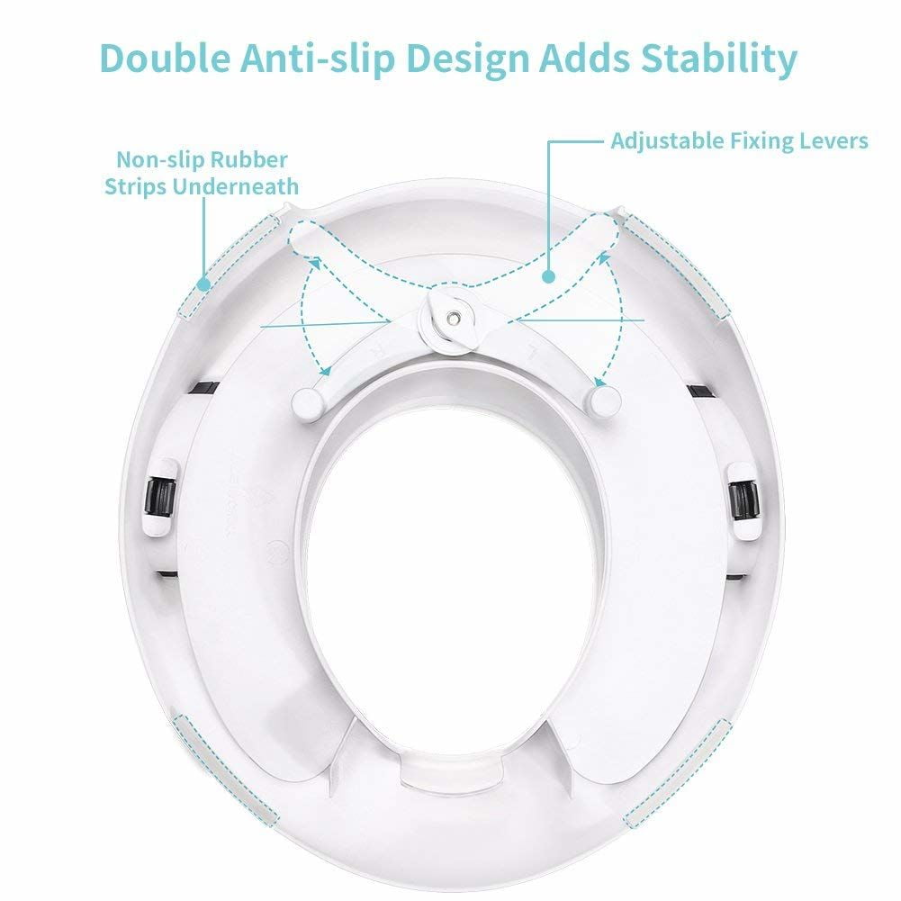 5 Star Super Deals Potty Trainer Toilet Chair Seat For Kids Boys Girls & Toddlers with Cushion Handles - White