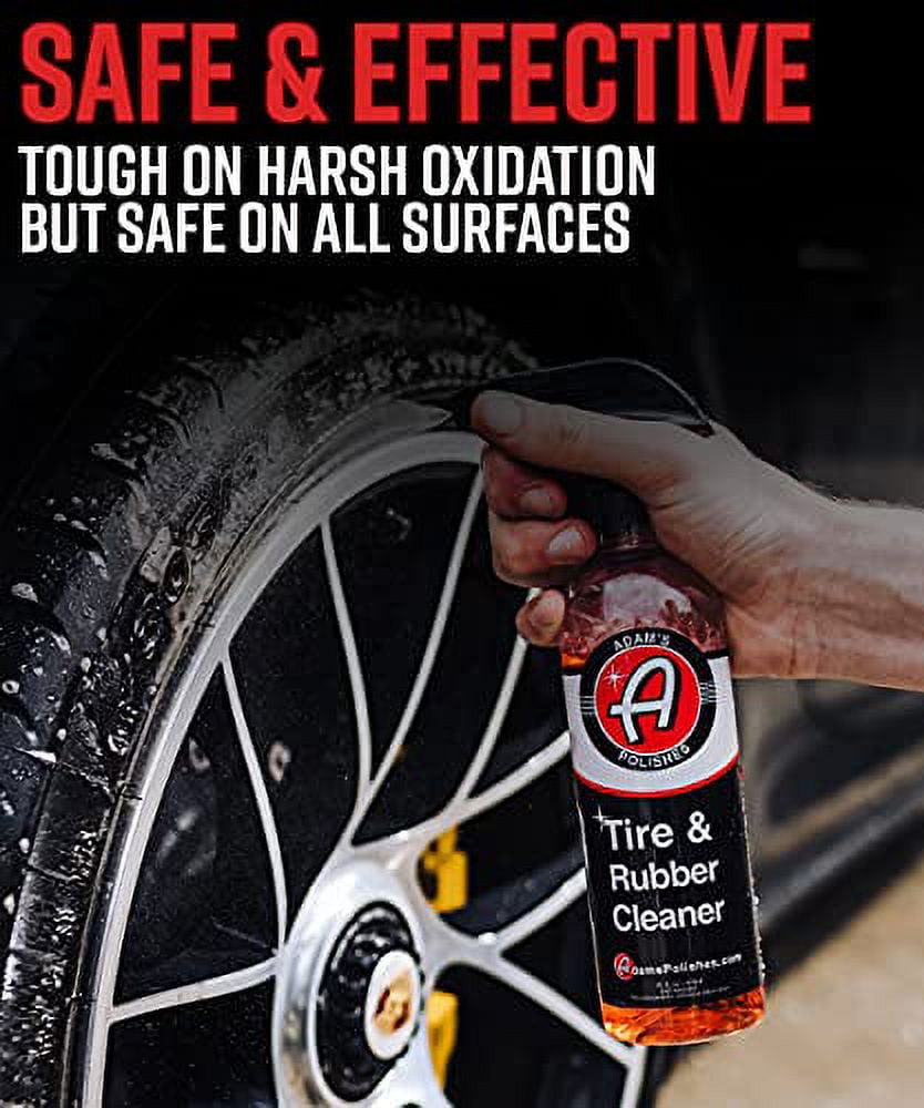Adam's Tire & Rubber Cleaner (16 oz) - Removes Discoloration From Tires Quickly - Works Great on Tires, Rubber & Plastic Trim, and Rubber Floor Mats