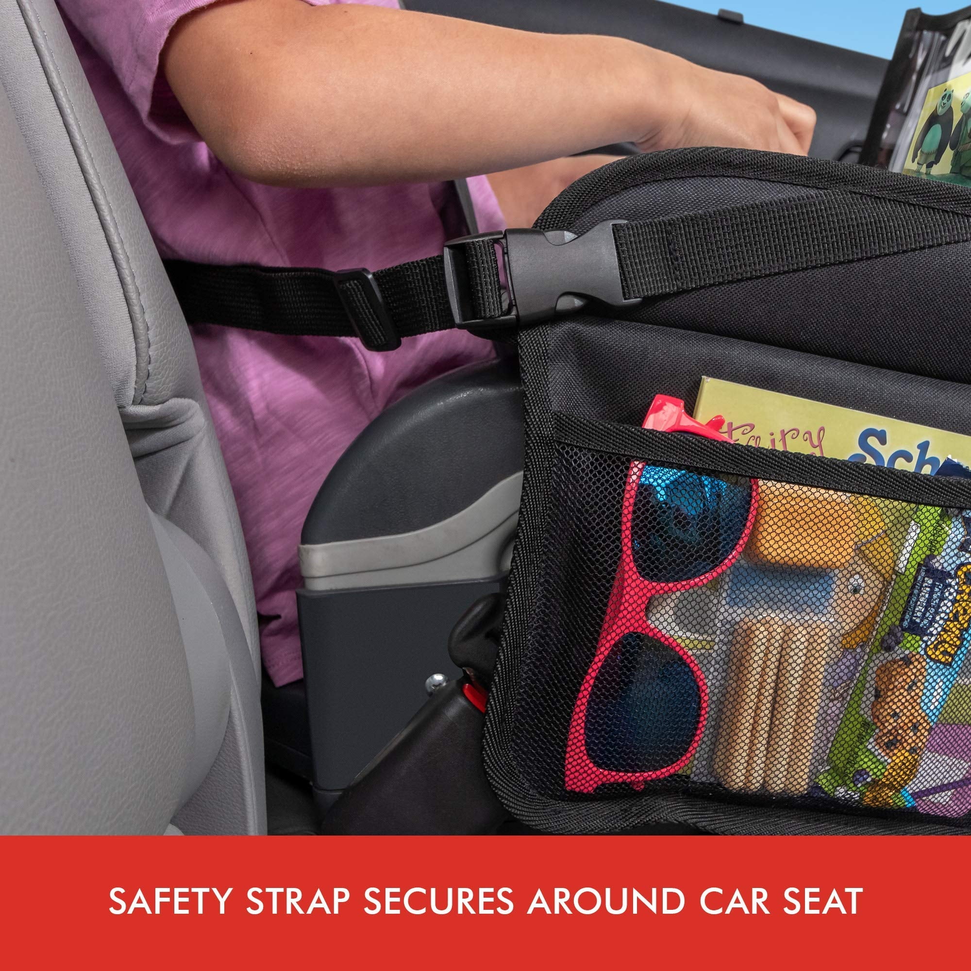 Lusso Gear | Kids Travel Activity Tray | For Car, Airplane, Booster Seat | Dry Erase Board, Displays Tablet, Storage Pockets | Black