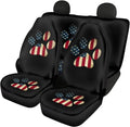 FKELYI American Flag Pet Paw Car Seat Covers Set of 4pcs,Elastic Front Seat Rear Backrest Cover Seat Cover,4 of July Patriotic Auto Car Seat Cushion Cover Accessories,Universal Fit