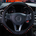 15" Car Steering Wheel Cover Leather Bling Rhinestones Protector Accessories