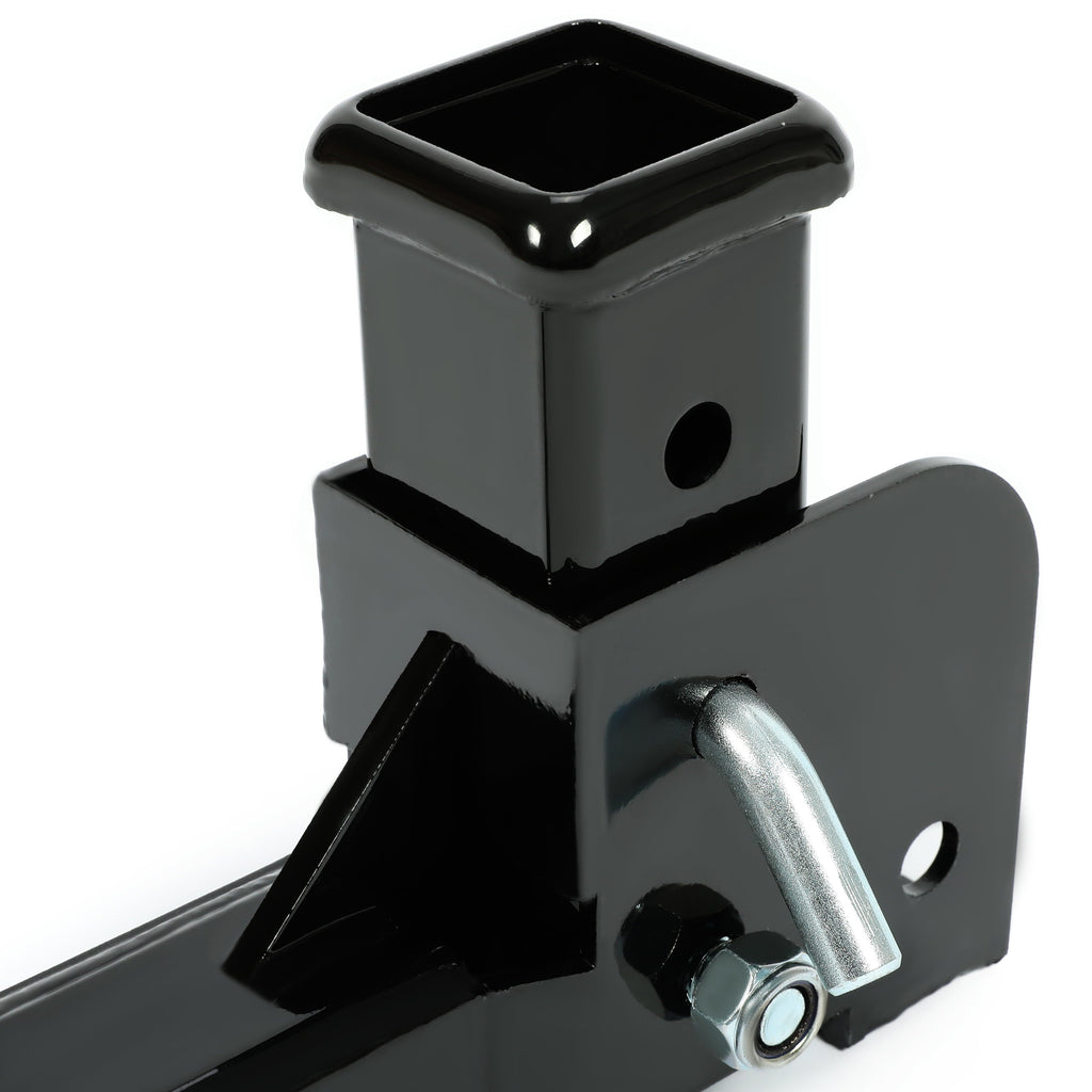 Kojem Folding 2” Trailer Hitch Mount Receiver Up to 500 Pounds Tongue Weight Wheelchair Cargo Carrier Steel Black