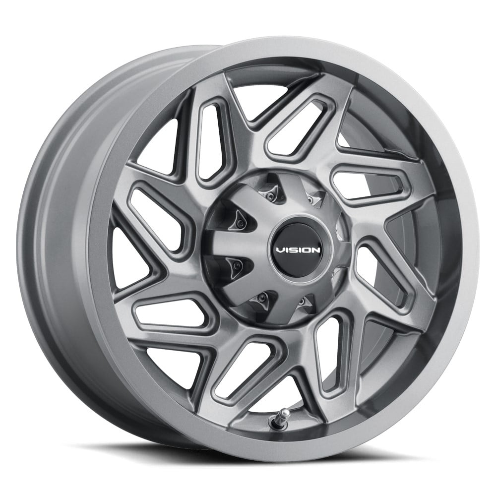 12x8 Vision ATV/UTV 361 Spyder UTV Gunmetal Wheel 4x110 (-10.2mm)