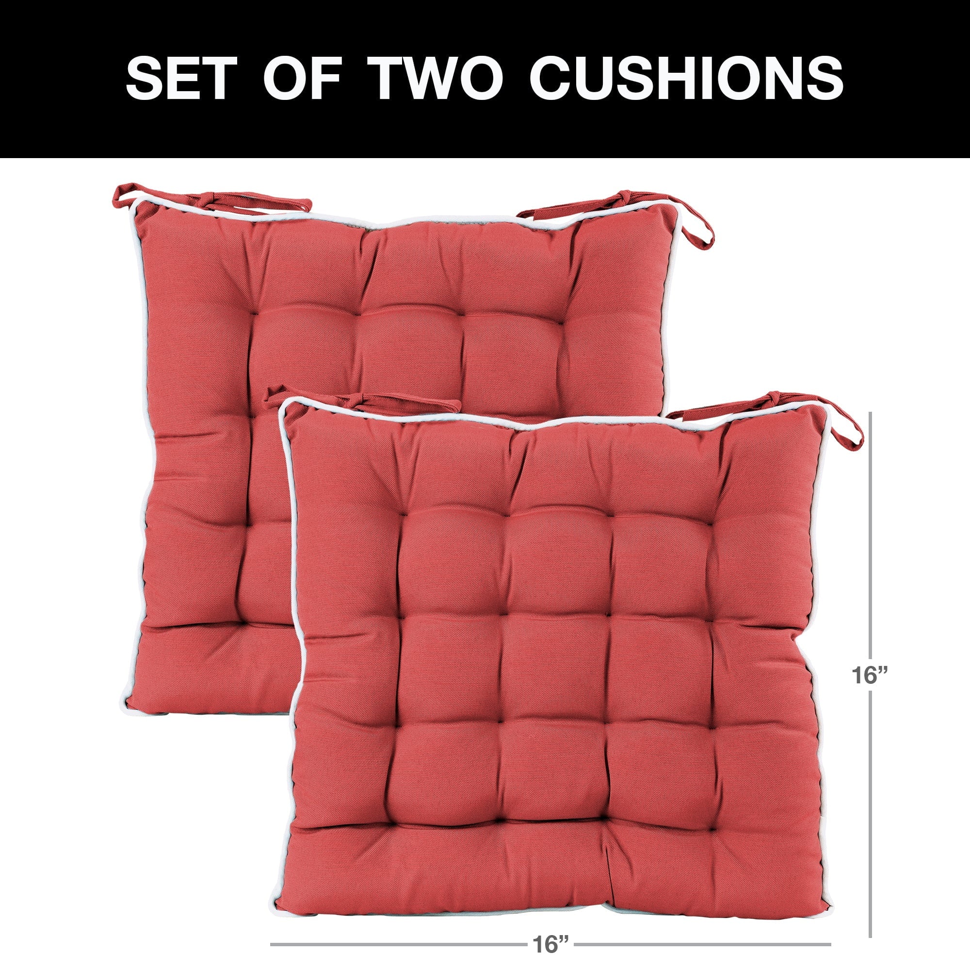 Innovy Products 2pk Spunpoly Indoor/Outdoor Seat Cushions with Flame Retardant Filling