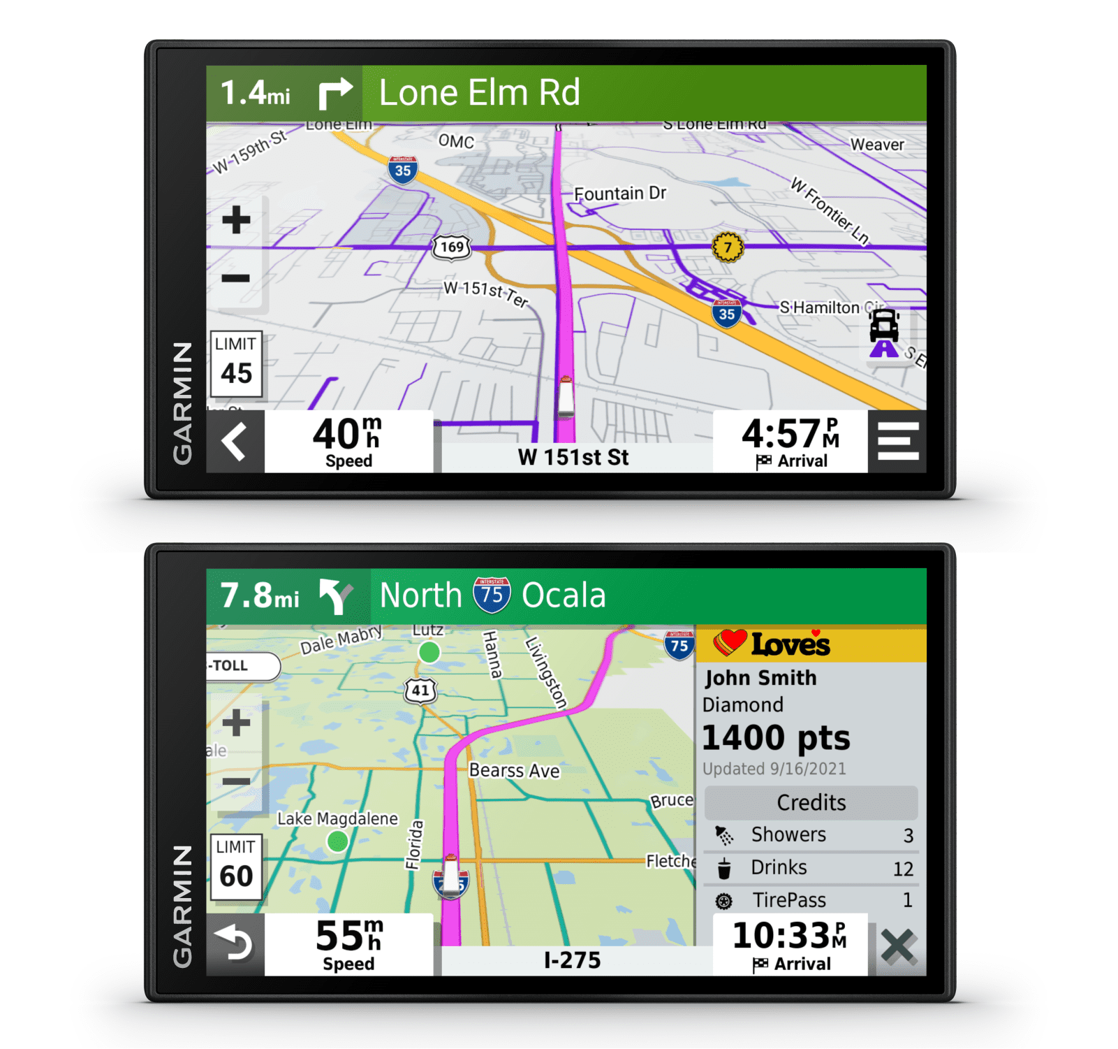 Garmin Dēzl OTR610 LargeEasy-to-Read 6" GPS Truck Navigator with Wearable4U Power Pack Bundle