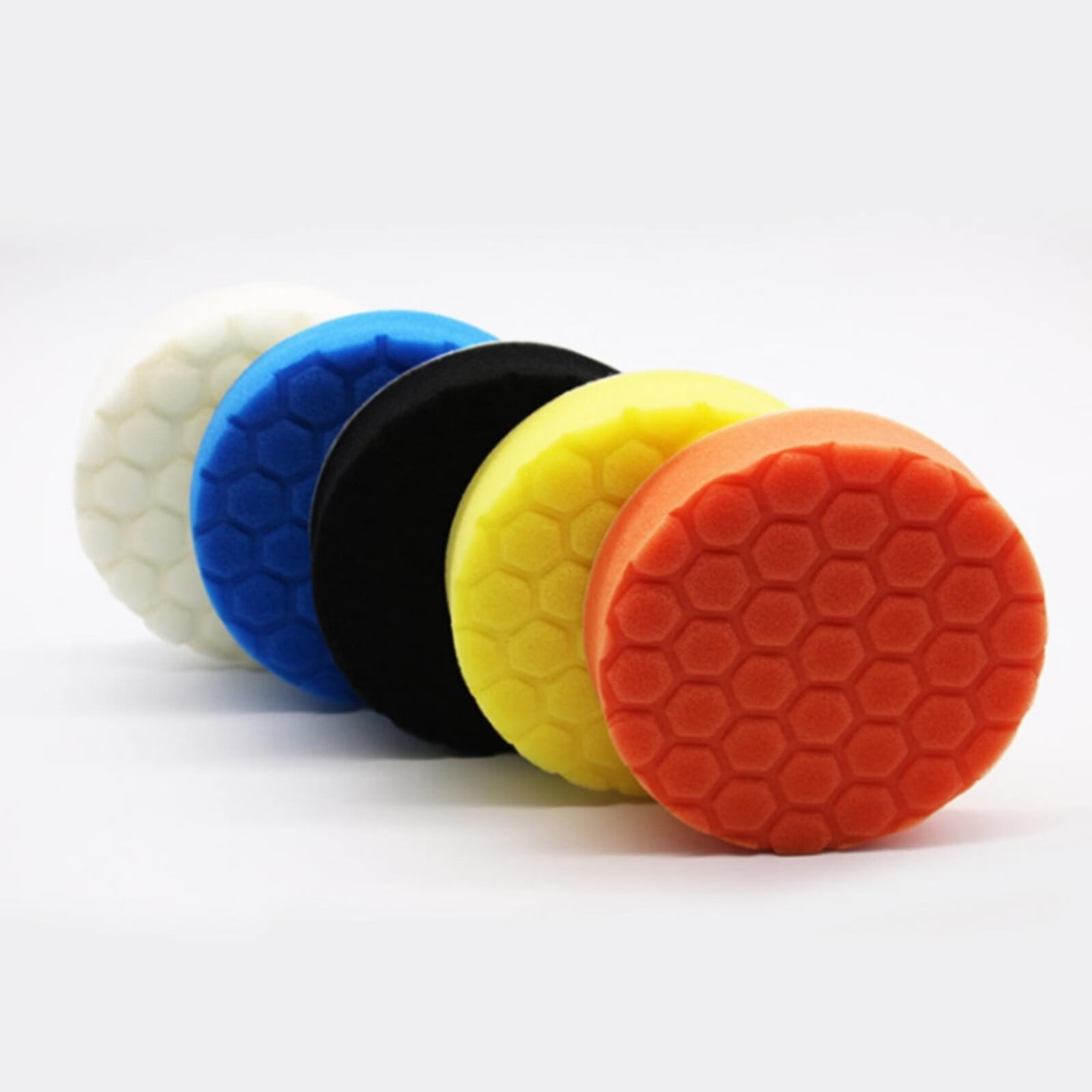 George Buffing Polishing Pads  5Pcs 5 Inch Face For 5.5 Inch 150mm Backing Plate Composite Buffing Sponge Pads Cutting Polishing Pad Kit For Car Buffer Polisher Compounding