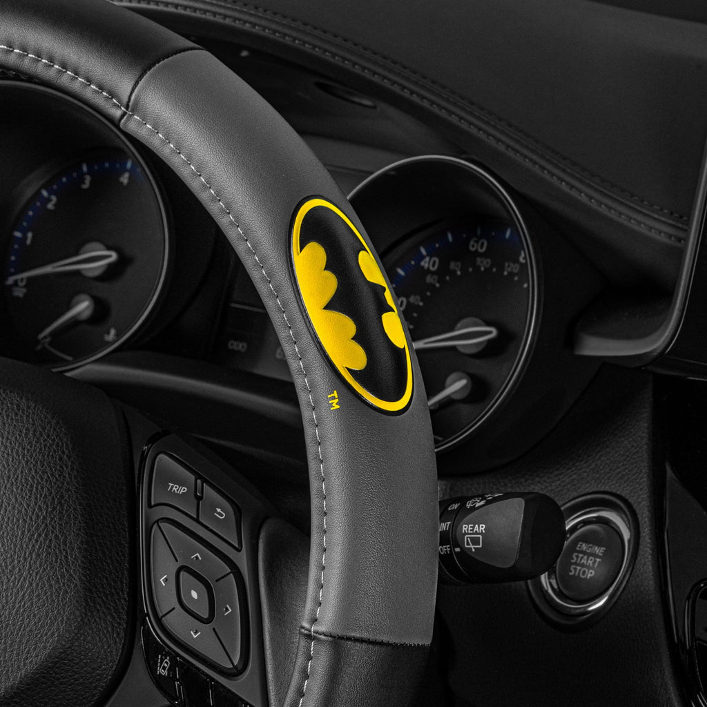 Batman Car Steering Wheel Cover - Universal Fit Steering Wheel Cover with Officially Licensed Warner Brothers Graphics, Great Automotive Accessory Gift Idea for Fans