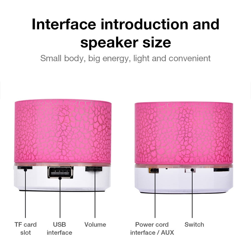 Top-Tech Portable ABS Bluetooth Speaker with 10m Effective Distance Small Sound Speaker Support TF Card/AUX/USB, Pink