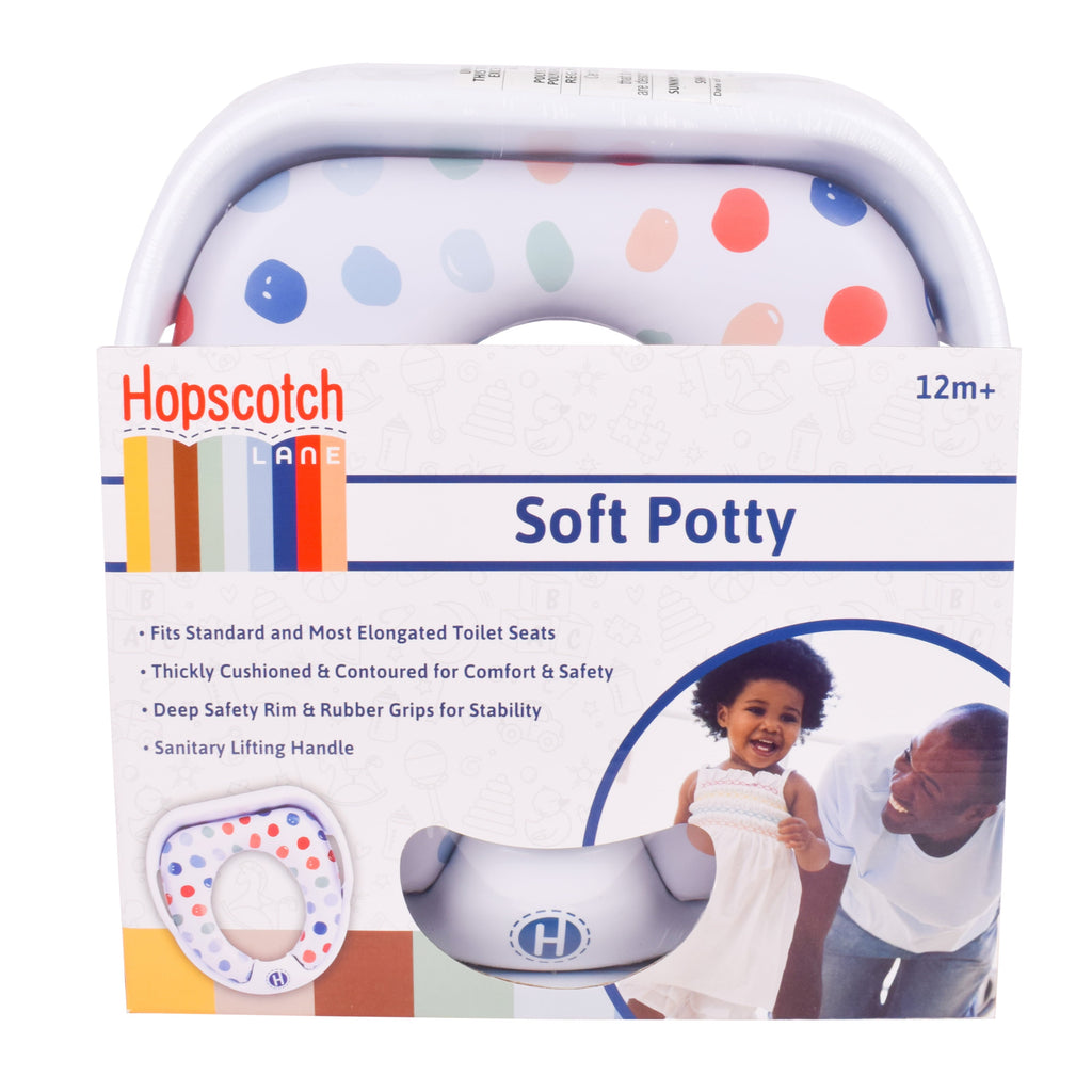 Hopscotch Lane Toddler Soft Potty Training Seat with Storage Hook and Handles, Unisex