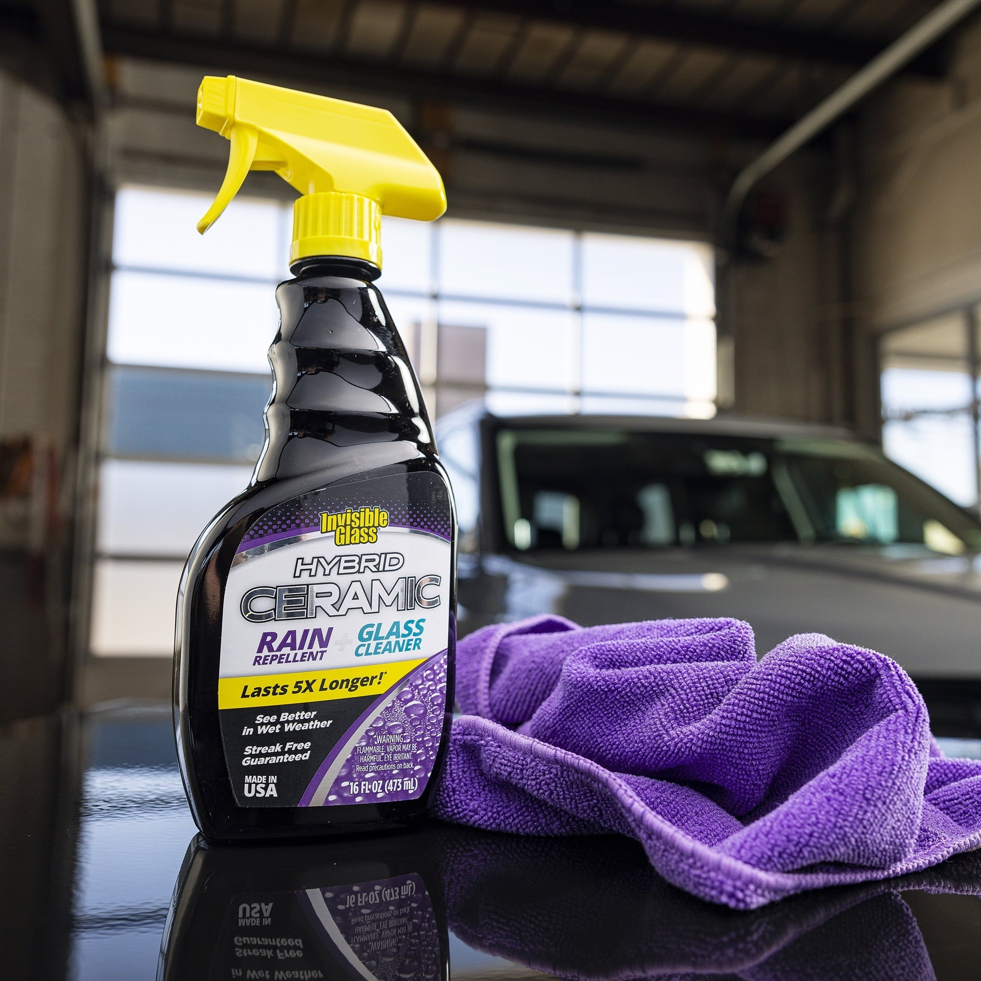 Invisible Glass 92183 Hybrid Ceramic Rain Repellant Plus Glass Cleaner,  16 oz