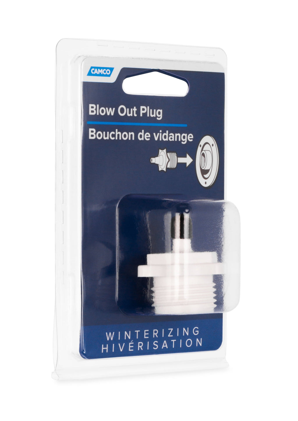 Camco Camper/RV Blow Out Plug | Used to Apply Air Pressure in Water Lines for Winterizing | Plastic, White (36103)