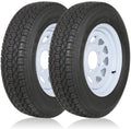 WEIZE ST175/80D13 Trailer Tires With 13" White Wheel - 5 on 4-1/2 - Load Range C, 6PLY, Set Of 2
