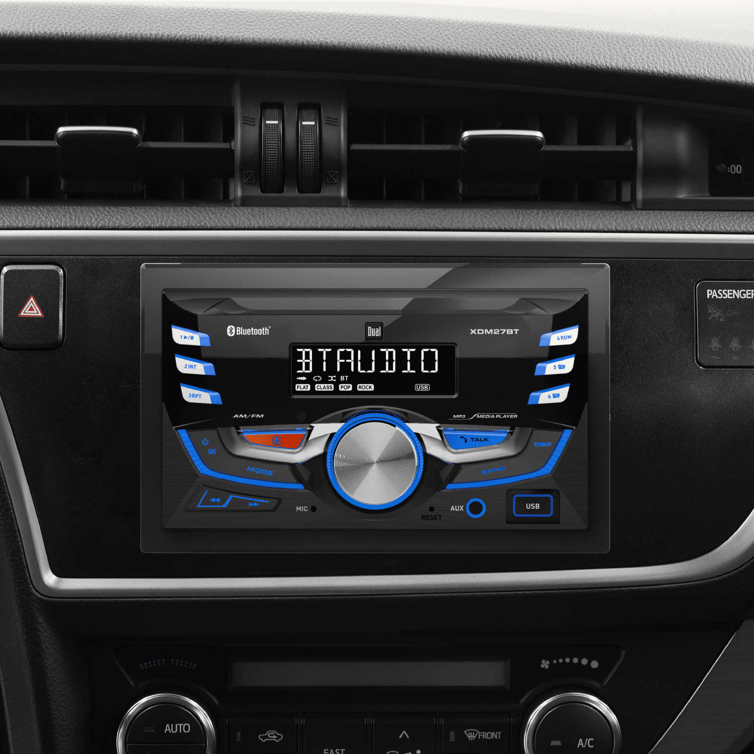 Dual Electronics XDM27BT 7-Character LCD Double Din Car Stereo Receiver with Bluetooth , USB , MP3 , Siri/Google Assist Button