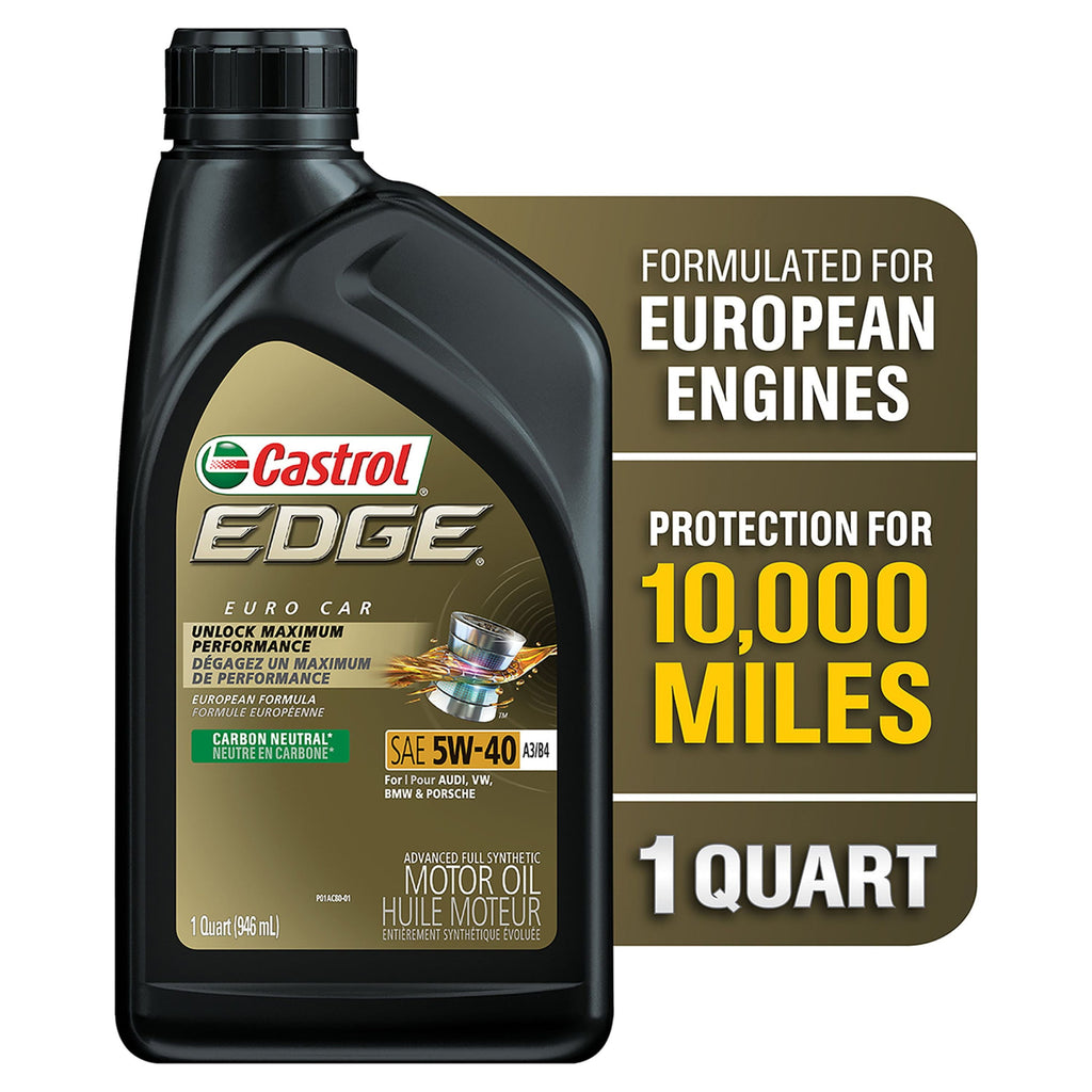 Castrol EDGE Euro 5W-40 A3/B4 Advanced Full Synthetic Motor Oil, 1 Quart