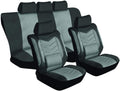Grandeur Gray Car Seat Cover Set, Car Seat Protector, Interior Car Accessories, Front and Bench Seat Covers, Washable, Fabric, Spill Protectant, Stain Protectant, Easy Installation (Gray)