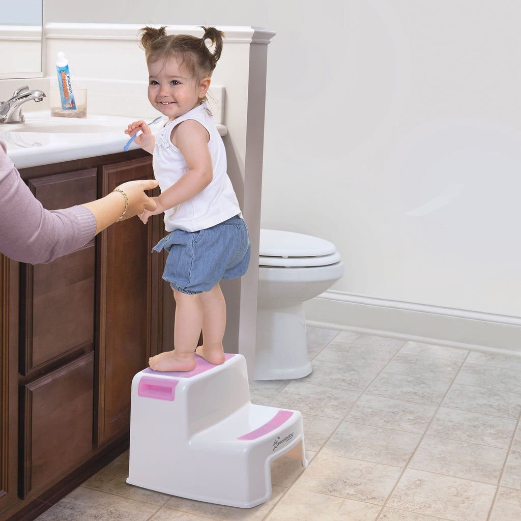 Dreambaby 2 Steps Stool for Kids and Toddlers - from Sturdy Plastic Material - Pink