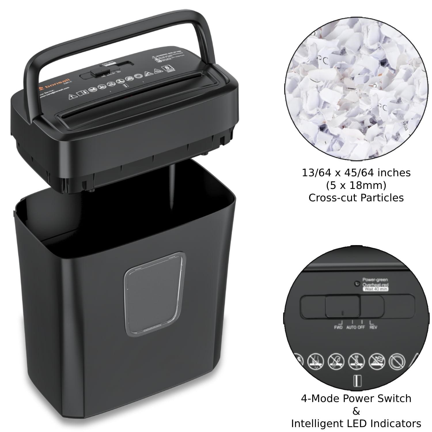 8-Sheet Cross Cut Paper Shredder for Home Office Use