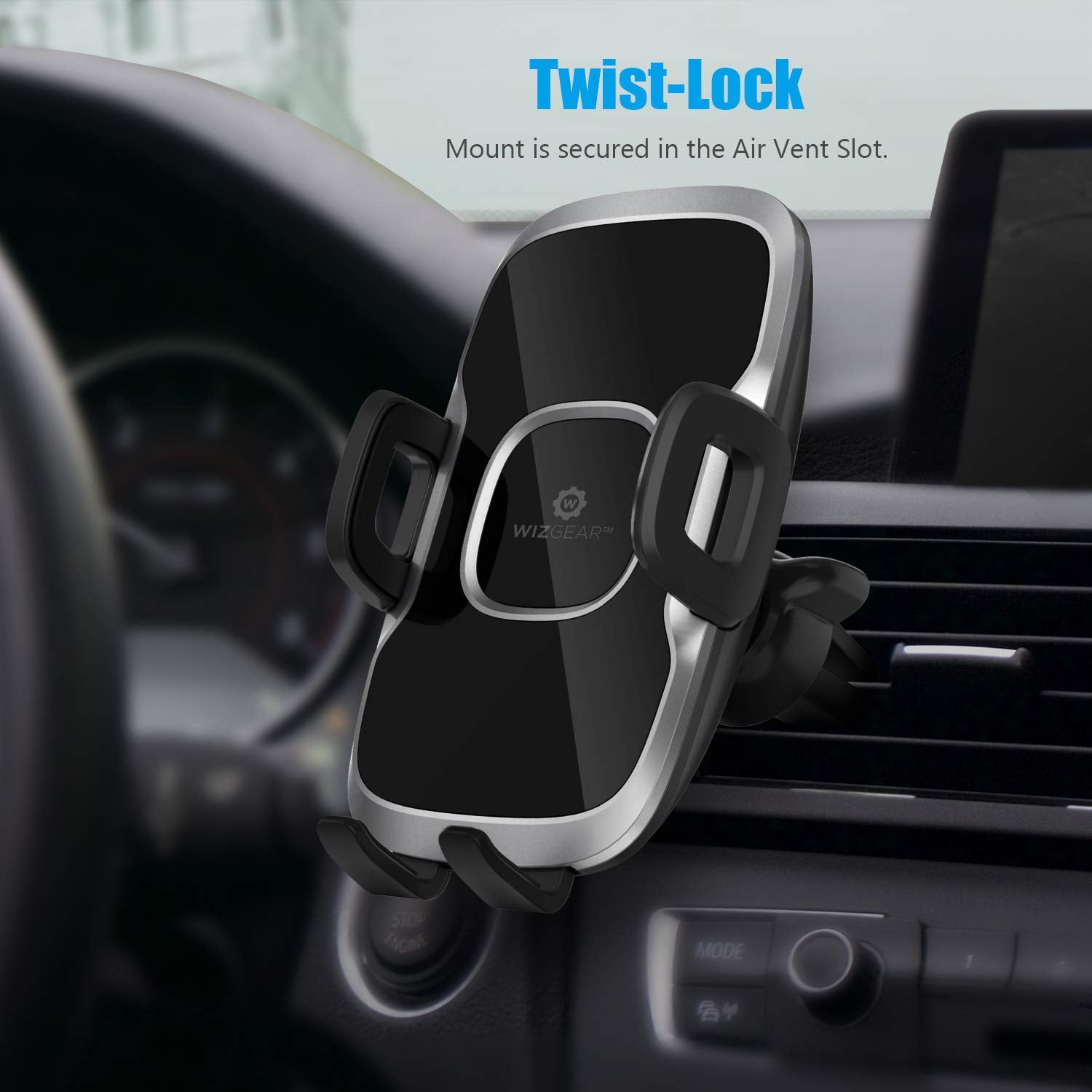 Phone Holder for Car, WizGear Air Vent Swift-Grip Phone Holder for Car, Cell Phone Car Mount Air Vent Holder for Any Smartphone with Twist Lock Base