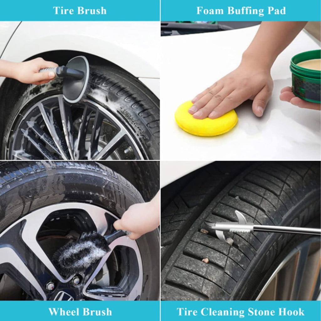 Randolph Efficient Complete Car Interior Vacuum Cleaner Set 33 Piece Set Tire Cleaning Tool Car Wash Brush