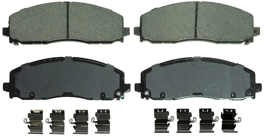 Detroit Axle - Front & Rear Ceramic Brake Pads Replacement for Dodge Grand Caravan Journey Ram C/V VW Routan Chrysler Town & Country - [Models with Dual Piston Calipers]