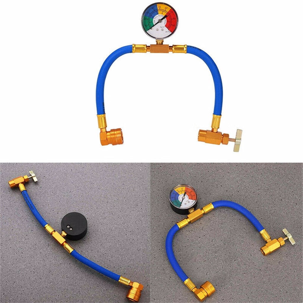 Sehao Car R134A A C Air Conditioning Refrigerant Recharge Hoses Tool With Gauge Tube