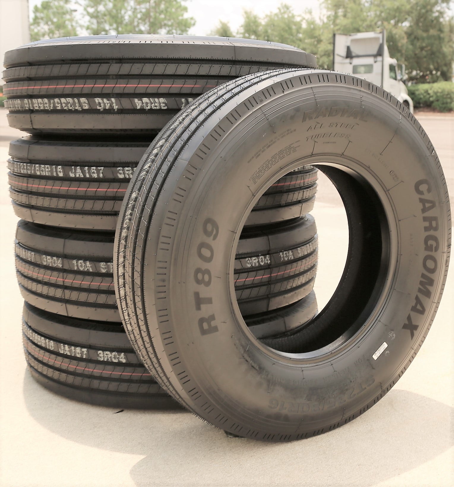Pair of 2 (TWO) Cargo Max RT809 All Steel ST 235/85R16 Load H 16 Ply Trailer Tires