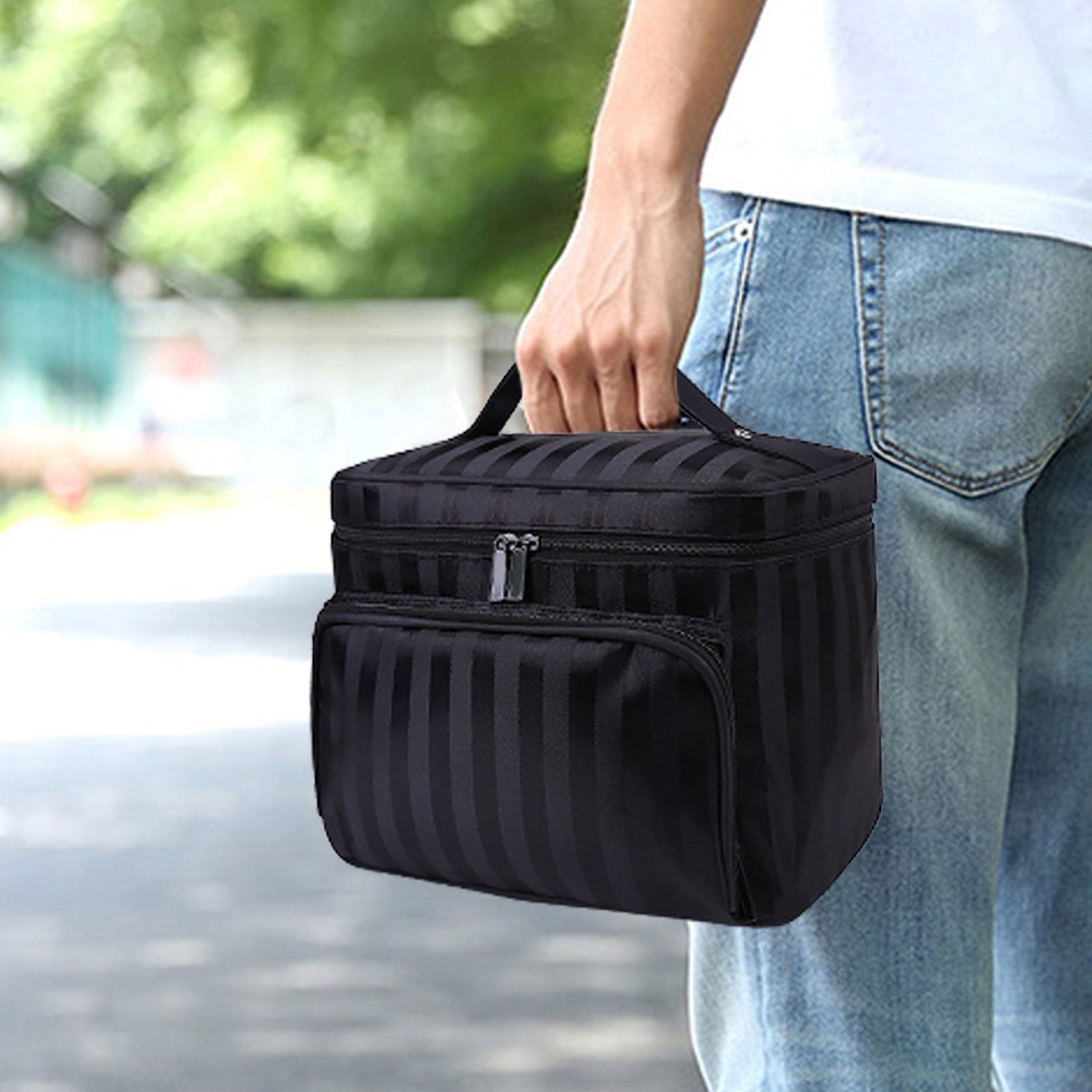 EEEkit Portable Makeup Travel Case, Waterproof Toiletry Storage Bag with Mirror for Women