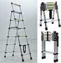 Thicken Aluminum Extension Step Ladder Folding Telescopic Ladder Telescoping Ladders 1.7M - 2M, Extra Wide Steps and Anti-Slip feet Ladder (5+6 Step)