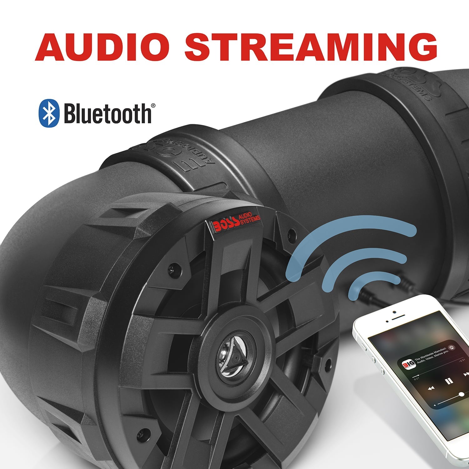 Restored BOSS Audio Systems ATV6.5B ATV UTV Weatherproof Sound System 6.5 Inch Speakers, 1 Inch Tweeters, Builtin Amplifier, Bluetooth, Easy Installation for 12V (Refurbished)