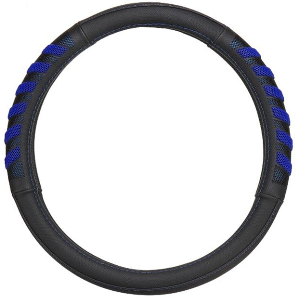 Car Steering Wheel Cover Grip Black Blue Auto Universal High Quality 14.5"-15.5"