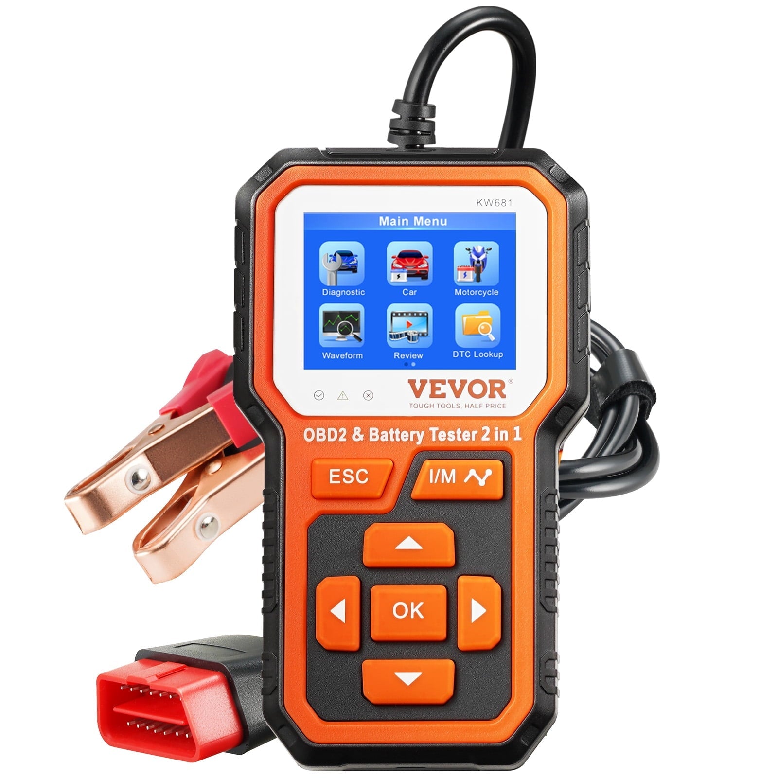 BENTISM Car OBD2 Scanner Code Reader Engine Fault Code Reader Scanner CAN Diagnostic Scan Tool for All OBD II Protocol Cars Since 1996, OBD2 Scanner Live Data for Check Engine Light, Orange