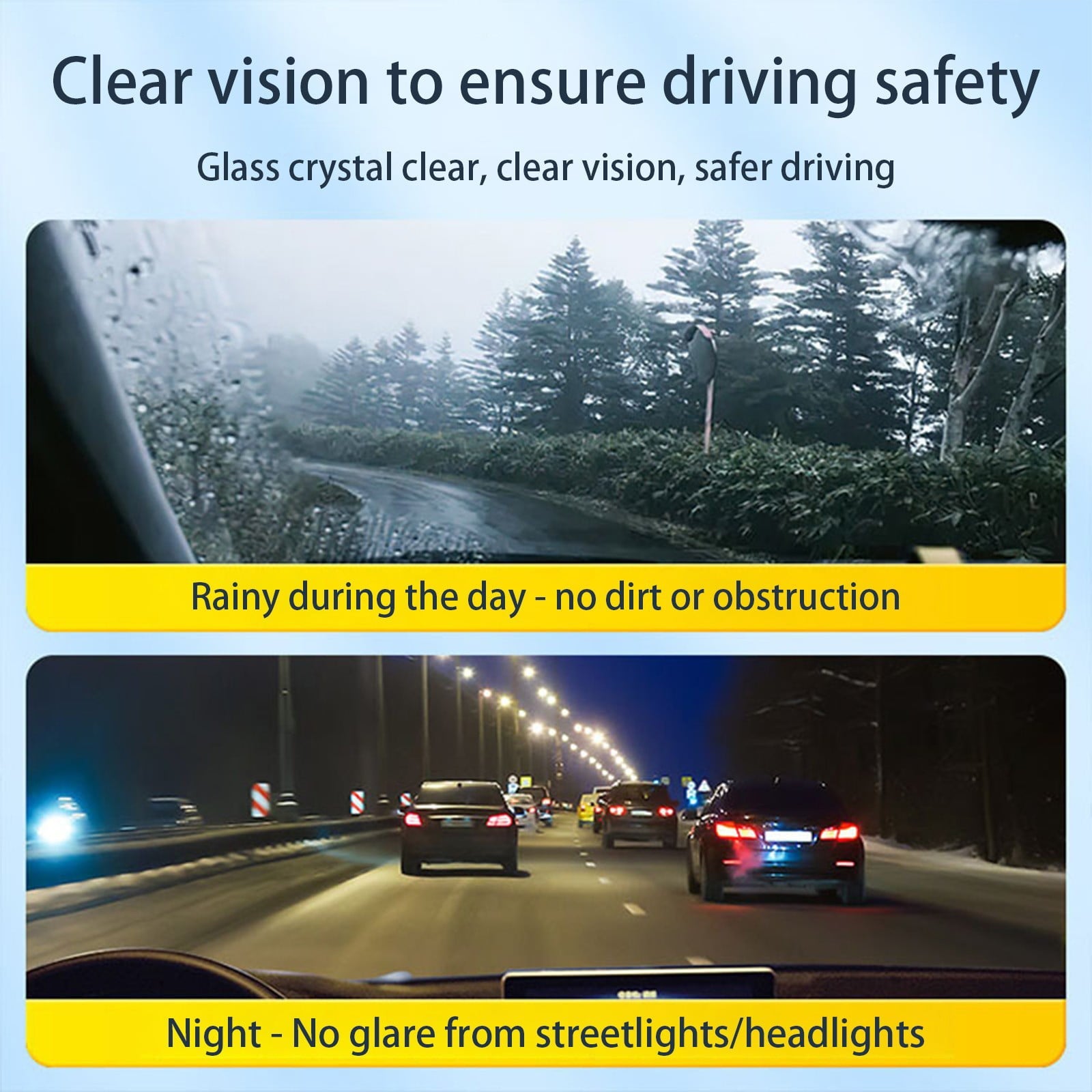 Car Glass Cleaner with Sponge,Car Glass Cleaner,Automotive Oil Film Cleaning Emulsion Windshield Oil Film Stains Wiper Oil Film Cleaner